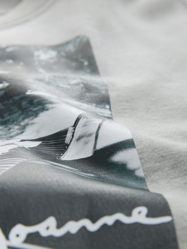 Grey Lady Gaga Official Licensed Graphic Washed Crew Neck Sweatshirt - Image 8 of 8