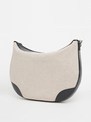 JD Williams Cream Canvas And PU Shoulder Bag - Image 2 of 4