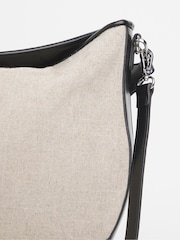 JD Williams Cream Canvas And PU Shoulder Bag - Image 3 of 4