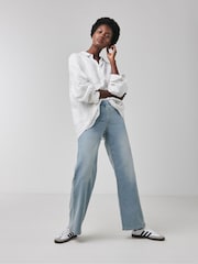 JD Williams Blue Wide Fit Wide Leg Jeggings - Image 1 of 4
