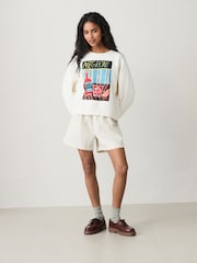 Ecru Artist Editions Frankie Thorp X Next Hand Painted Negroni Cocktaill Graphic Sweatshirt - Image 2 of 5