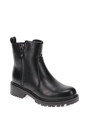 Pavers Black Zip-Up Chunky Ankle Boots - Image 2 of 5