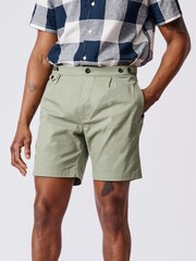 Aubin Green 100% Cotton Oahu Single Pleat Shorts - Image 1 of 3