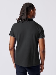 Aubin 100% Cotton Percy Tipped Black Polo Shirt - Image 2 of 3