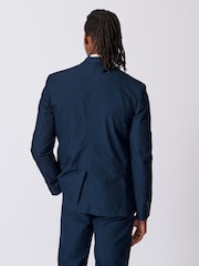 Aubin Blue Mareham Seersucker Patch Pocket Blazer - Image 2 of 5