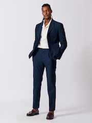 Aubin Blue Mareham Seersucker Patch Pocket Blazer - Image 3 of 5