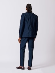 Aubin Blue Mareham Seersucker Patch Pocket Blazer - Image 4 of 5
