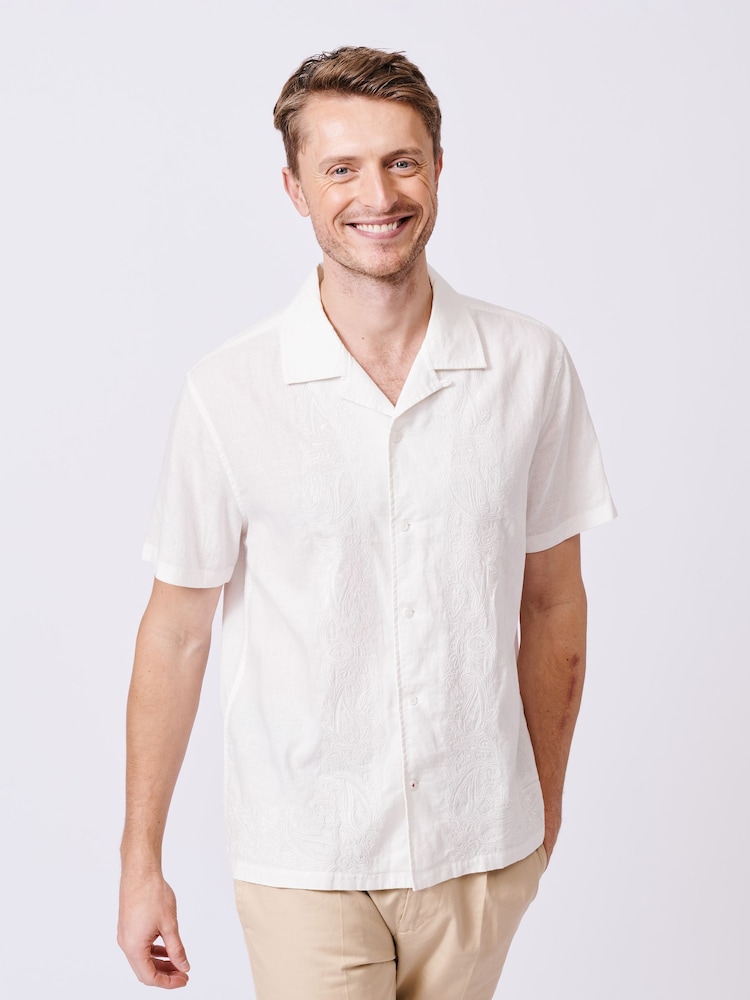Aubin Apollo Short Sleeve White Shirt - Imagem 1 de 7