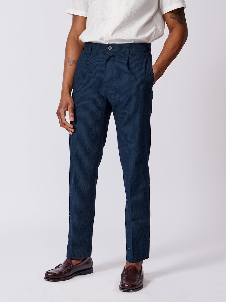 Aubin Stickney Seersucker Relaxed Fit Trousers - Imagen 1 de 4