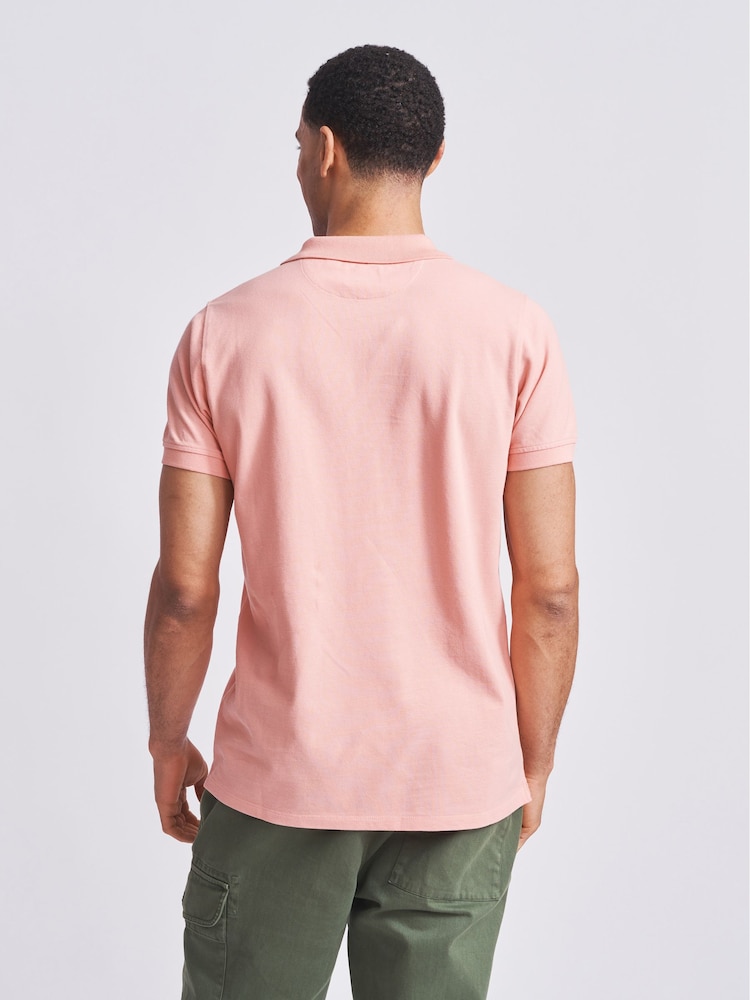 Aubin Pink Marcel Pique 100% Cotton Polo Shirt - Image 2 of 3