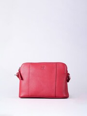 Lakeland Leather Red Alston Curved Leather Cross-Body Bag - Image 1 of 7