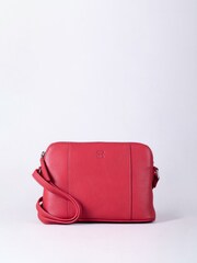 Lakeland Leather Red Alston Curved Leather Cross-Body Bag - Image 2 of 7