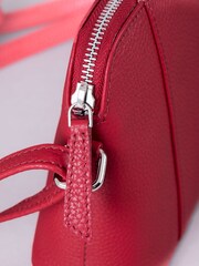 Lakeland Leather Red Alston Curved Leather Cross-Body Bag - Image 4 of 7