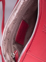 Lakeland Leather Red Alston Curved Leather Cross-Body Bag - Image 6 of 7