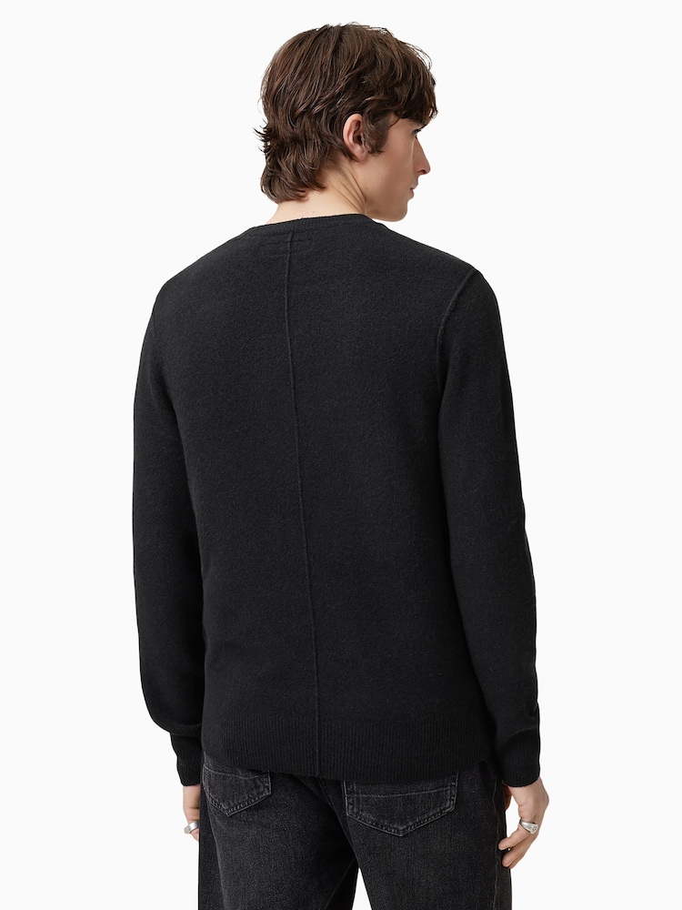 AllSaints Black Statten Crew Jumper - Image 2 of 7