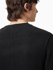 AllSaints Black Statten Crew Jumper - Image 3 of 7