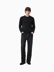 AllSaints Black Statten Crew Jumper - Image 4 of 7
