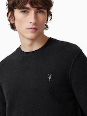 AllSaints Black Statten Crew Jumper - Image 6 of 7