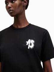 AllSaints Black Spray 100% Organic Cotton T-Shirt - Image 4 of 6