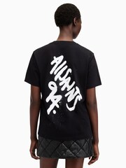 AllSaints Black Spray 100% Organic Cotton T-Shirt - Image 5 of 6