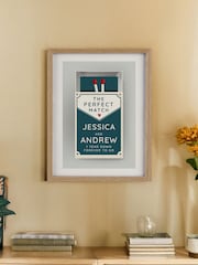 Personalised "The Perfect Match" Couples Oak Framed Print by PMC - Image 1 of 3