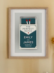 Personalised "The Perfect Match" Couples Oak Framed Print by PMC - Image 2 of 3