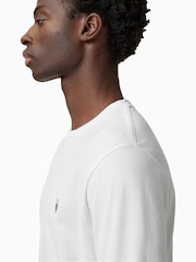 أبيض - AllSaints Brace Long Sleeve Crew Neck 100% Organic Cotton T-Shirt - صورة 4 من 6