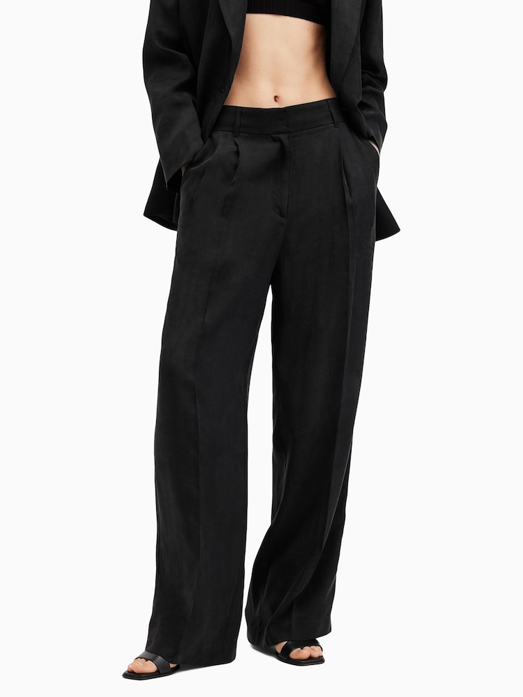 AllSaints Black Averie Ten Trousers - Image 2 of 9