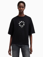 AllSaints Black Tieroth Amelie 100% Organic Cotton T-Shirt - Image 1 of 6