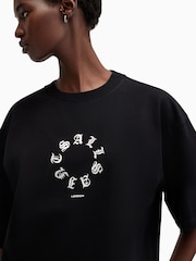 AllSaints Black Tieroth Amelie 100% Organic Cotton T-Shirt - Image 4 of 6