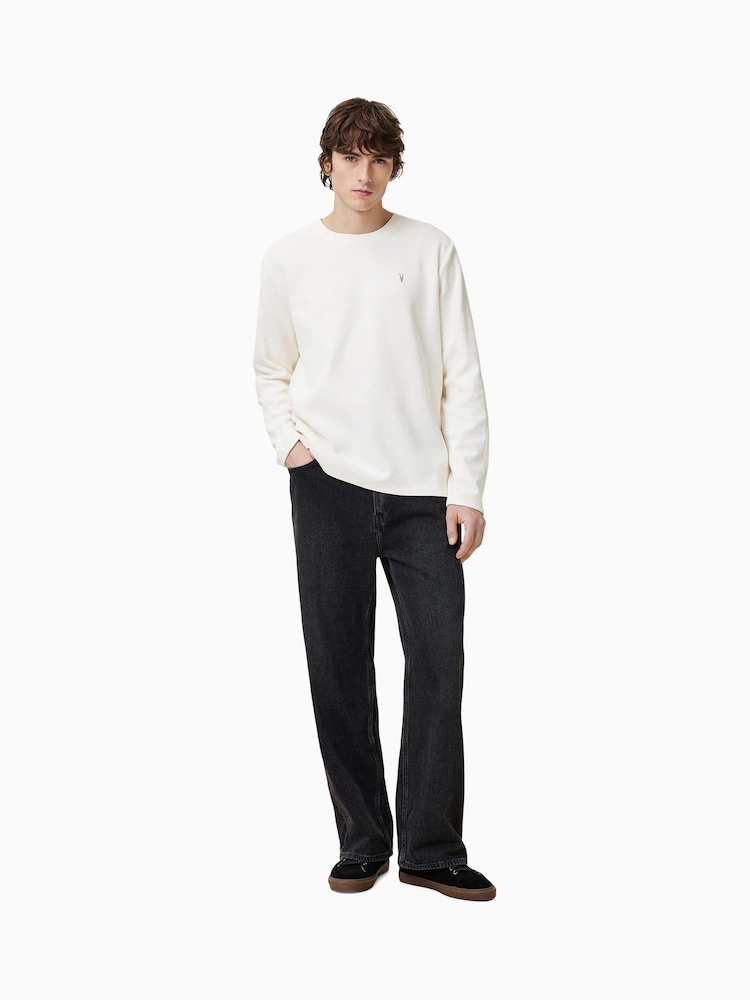AllSaints White Rowe Crew 100% Organic Cotton T-Shirt - Image 2 of 6