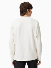 AllSaints White Rowe Crew 100% Organic Cotton T-Shirt - Image 3 of 6