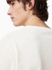 AllSaints White Rowe Crew 100% Organic Cotton T-Shirt - Image 4 of 6
