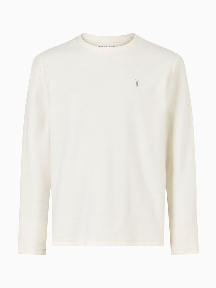 AllSaints White Rowe Crew 100% Organic Cotton T-Shirt - Image 6 of 6
