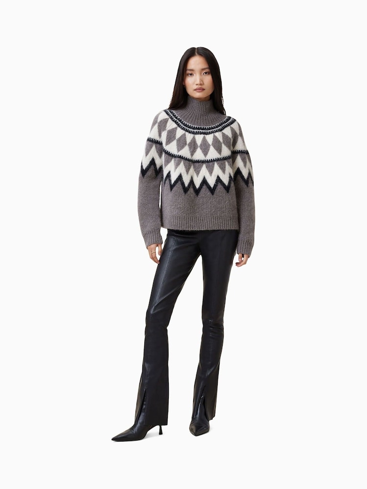 AllSaints Grey Tara Jumper - Image 1 of 6