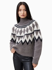 AllSaints Grey Tara Jumper - Image 3 of 6