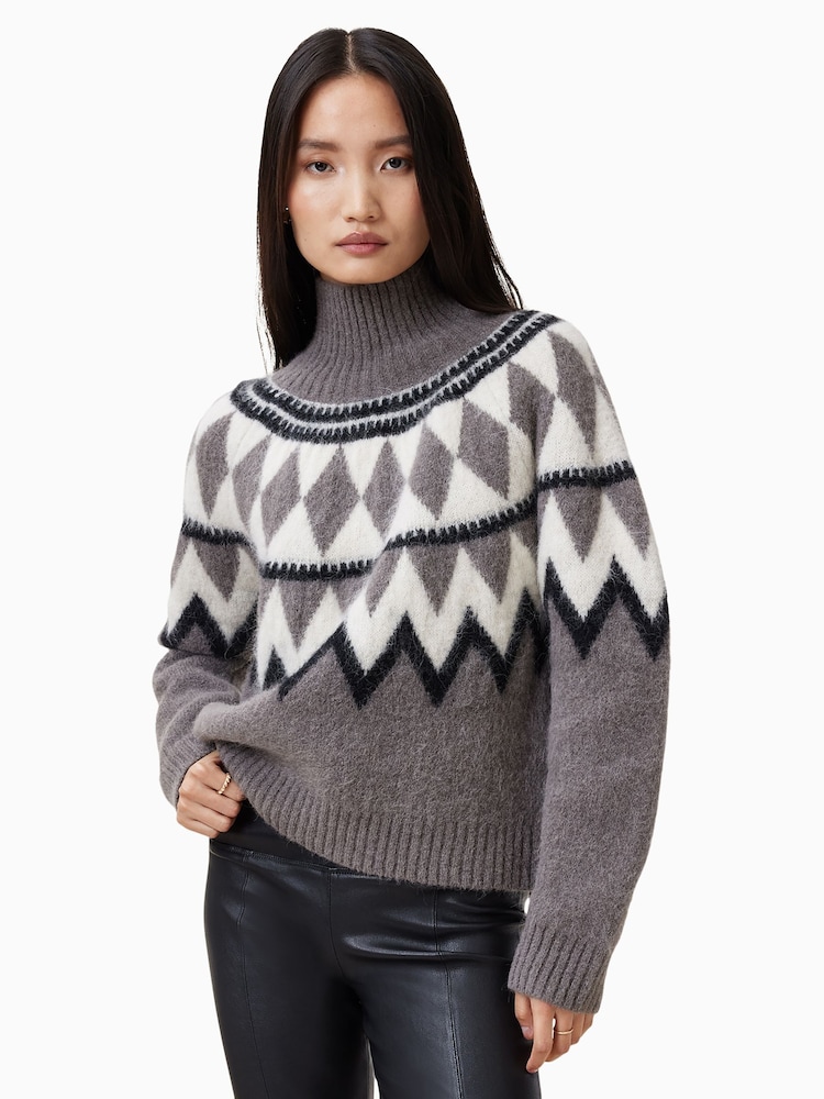 AllSaints Grey Tara Jumper - Image 3 of 6