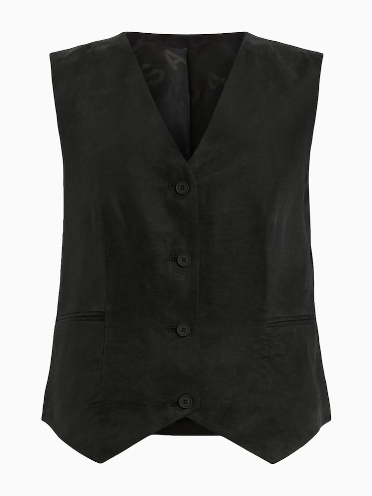 AllSaints Black Averie Ten Waistcoat - Image 7 of 7