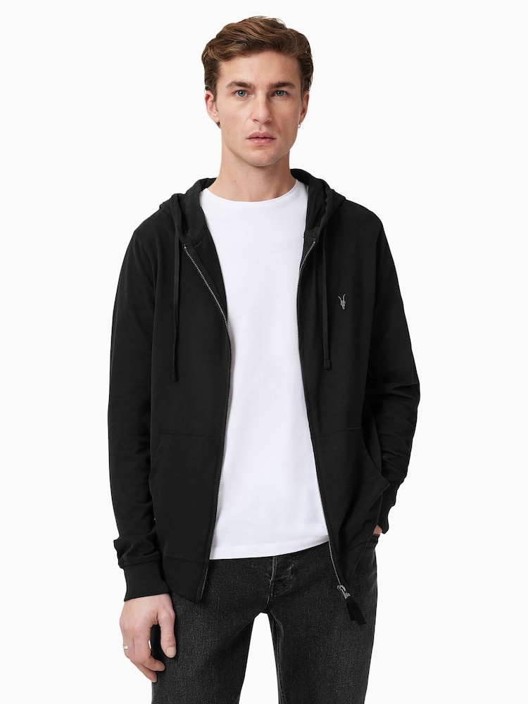 Allsaints Black 100% Cotton Brace Hoodie - Image 1 of 7