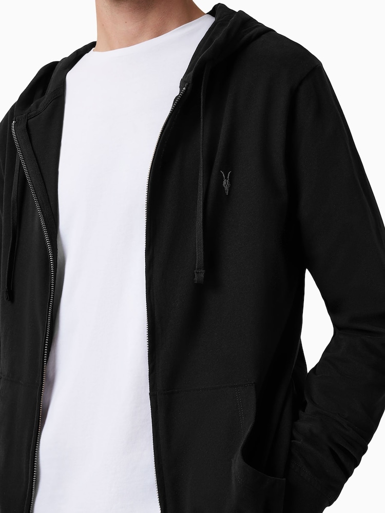 Allsaints Black 100% Cotton Brace Hoodie - Image 2 of 7