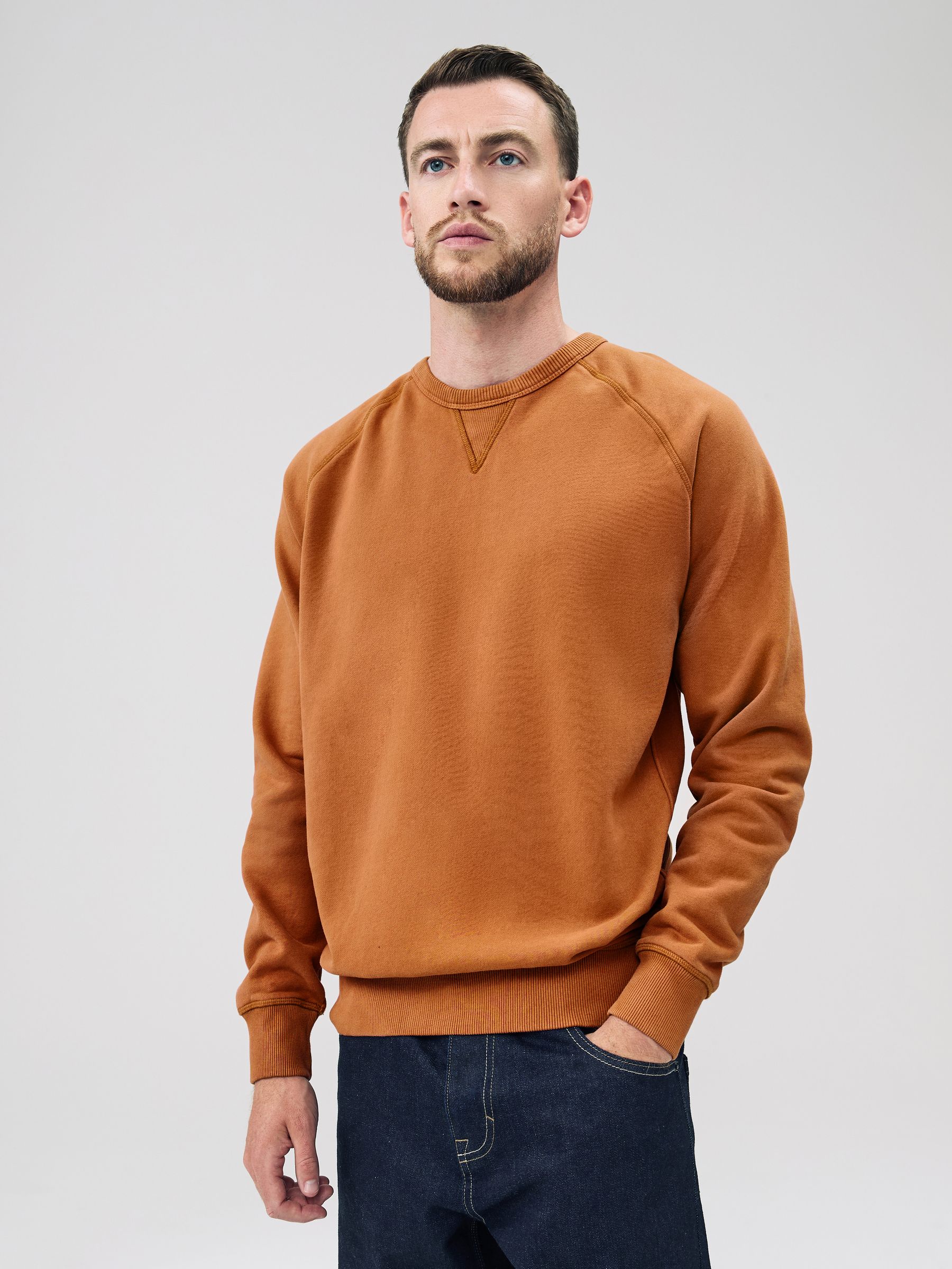 Buy Orange Crew Sweatshirt Heavyweight Garment Washed from Next USA