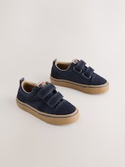 Blue Navy Standard Fit (F) Touch Fastening Skate Trainers - Image 1 of 6