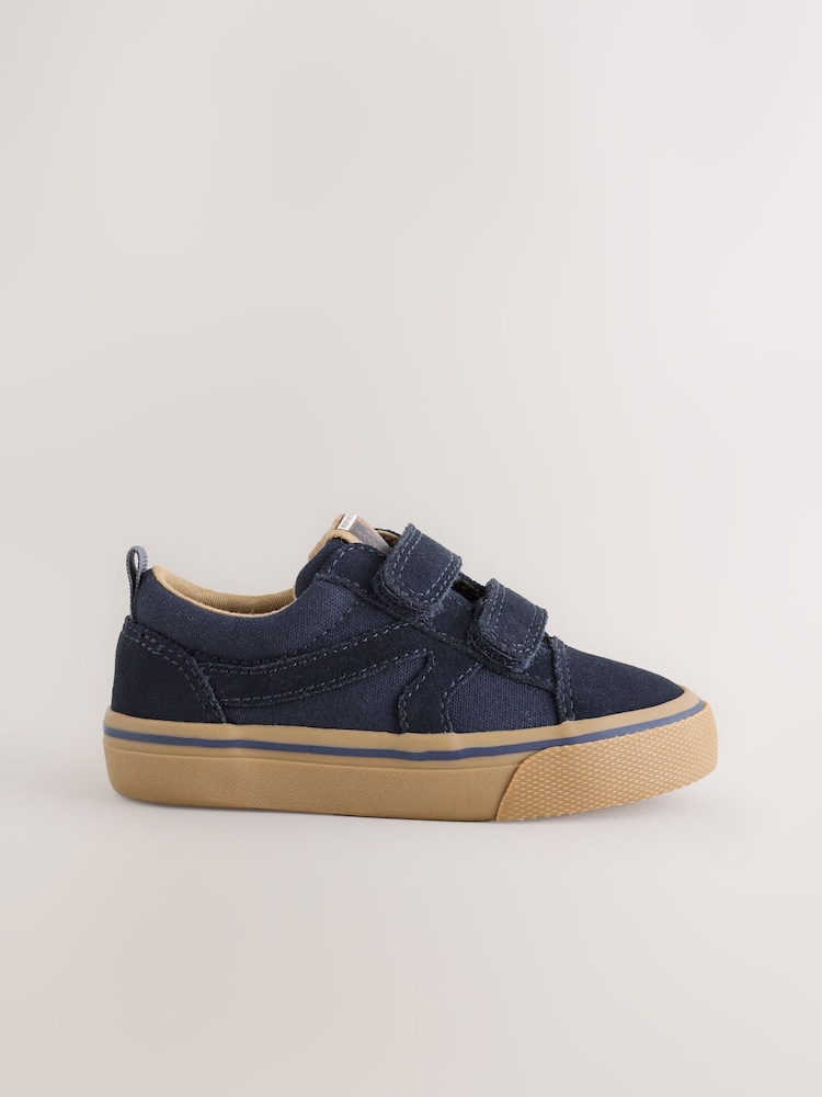 Blue Navy Standard Fit (F) Touch Fastening Skate Trainers - Image 2 of 6