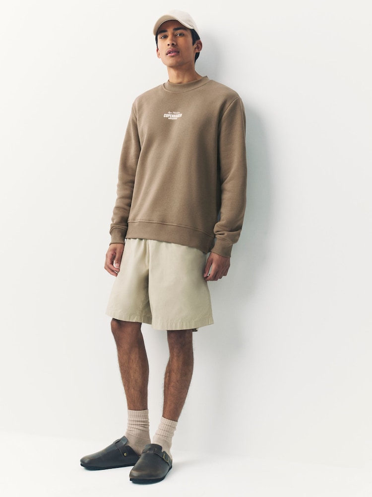 Neutral Cotton Rich Crew Graphic Sweatshirt - Image 2 of 8