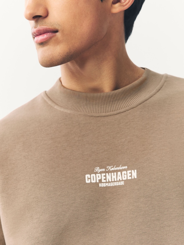 Neutral Cotton Rich Crew Graphic Sweatshirt - Image 4 of 8