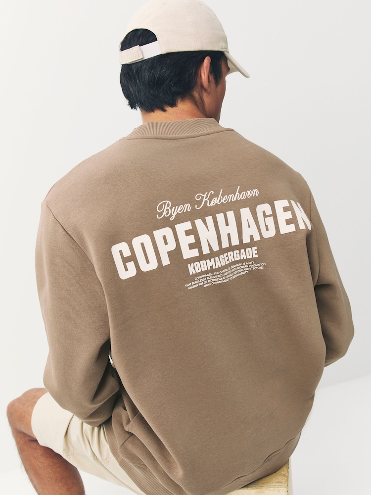 Neutral Cotton Rich Crew Graphic Sweatshirt - Image 5 of 8