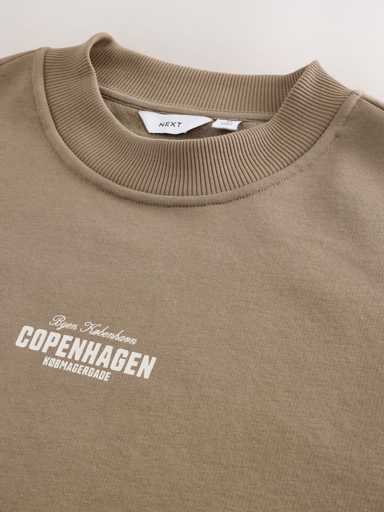 Neutral Cotton Rich Crew Graphic Sweatshirt - Image 7 of 8