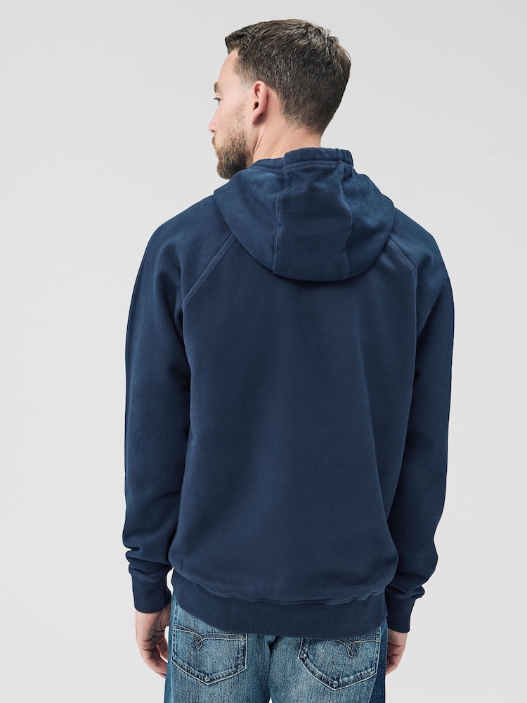 Navy Blue Heavyweight Washed Hoodie - Image 2 of 5
