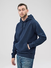 Navy Blue Heavyweight Washed Hoodie - Image 4 of 5