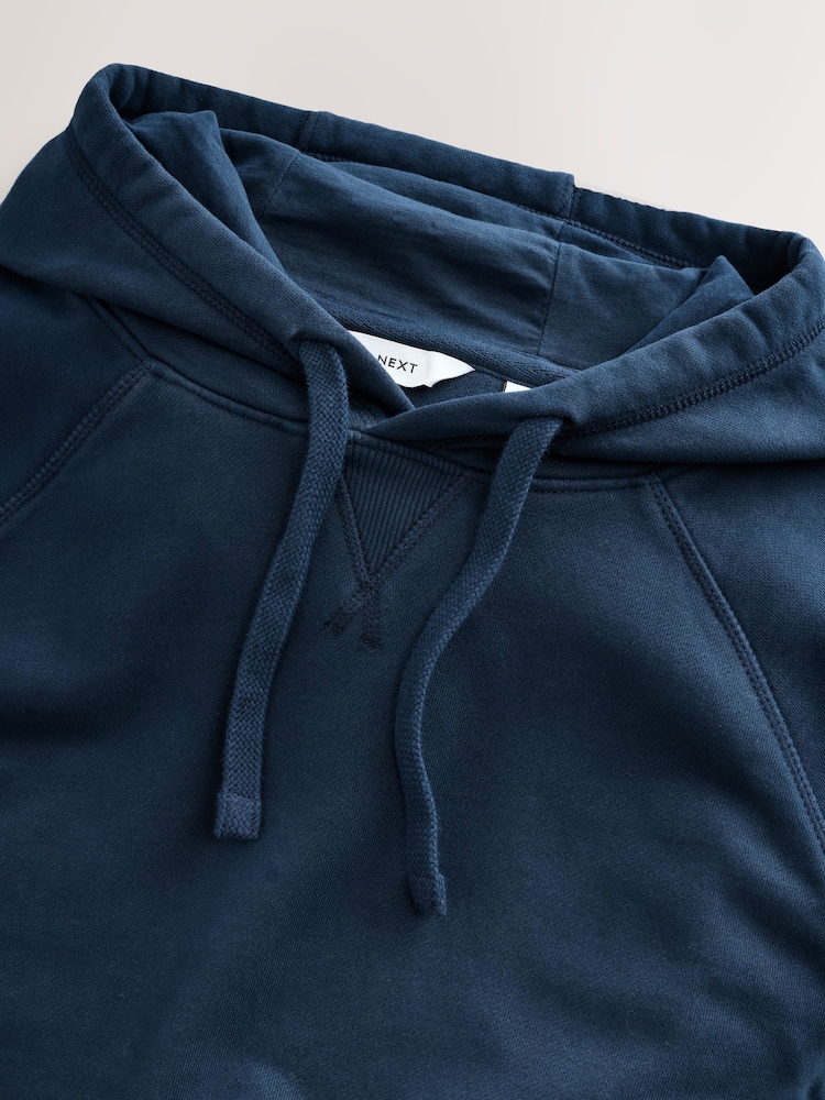 Navy Blue Overhead Hoodie Heavyweight Garment Washed - Image 8 of 8 Navy Blue Overhead Hoodie Heavyweight Garment Washed - Image 8 of 8